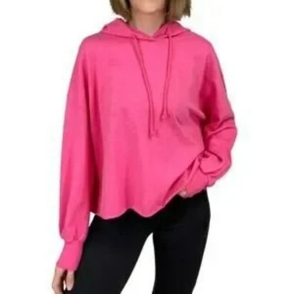 LNA The Jones Hoodie Size Large Fuchsia Pink Oversized Slub Cotton Womens